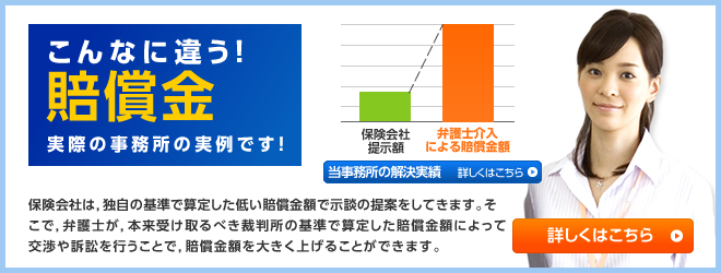 こんなに違う！賠償金 実際の事務所の実例です！